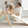 Pikler Triangle + double-sided board + wooden BusyKids Swing set  - colour mint