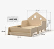 House-shaped extendable bed with LED lighting - Nature