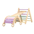 Pikler Triangle + double-sided board + wooden BusyKids Swing set  - colour pastel