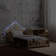 House-shaped extendable bed with LED lighting - Nature