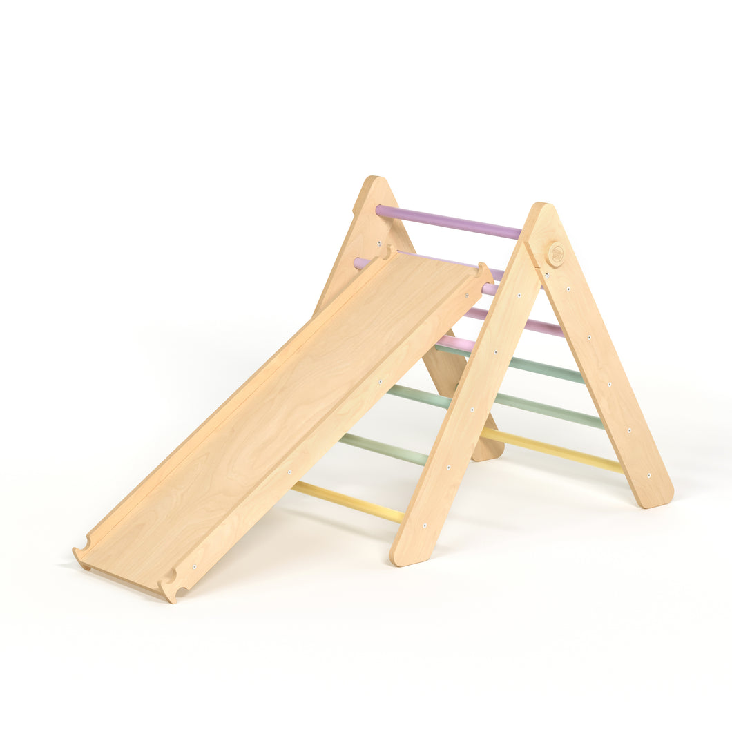 Pikler Triangle and double-sided board set - Pastel