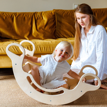 Load image into Gallery viewer, Multifunctional wooden BusyKids Swing - Unfinished Wood (No varnish)
