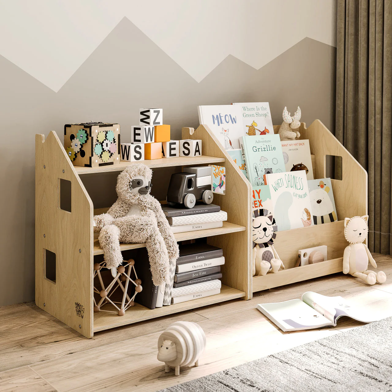 Montessori Bookshelf Toy Storage set activitytoy