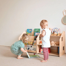 Load image into Gallery viewer, Montessori Bookshelf + Toy Storage set
