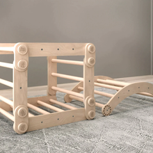 Load image into Gallery viewer, Climbing set for children (set XL with Slide) - Unfinished Wood (No varnish)
