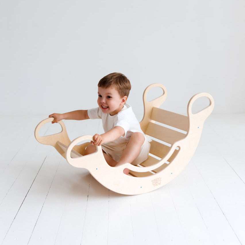 Multifunctional wooden BusyKids Swing - Nature