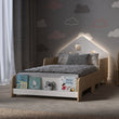 House-shaped extendable bed with LED lighting - White
