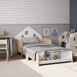 House-shaped extendable bed with LED lighting - White