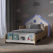 House-shaped extendable bed with LED lighting - White