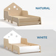 House-shaped extendable bed with LED lighting - White