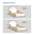 House-shaped extendable bed with LED lighting - White